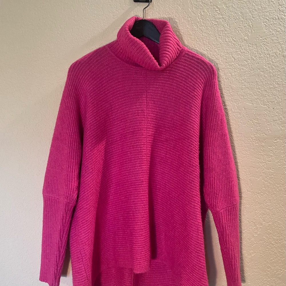 Vince Camuto Vibrant Pink Cowl Neck Sweater